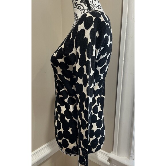 VTG J.Crew Black & Cream Merino Wool Sweater Womens Small Y2K Minimalist Preppy - Picture 4 of 13